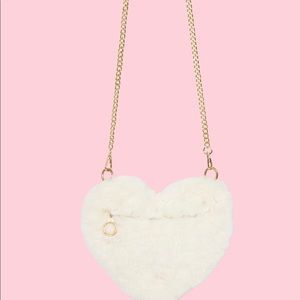 Faux Fur Heart Shaped Purse
